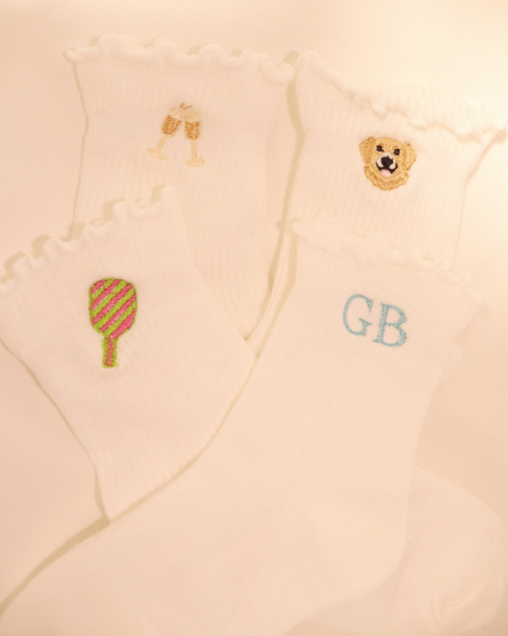 Embroidered Ruffle Socks