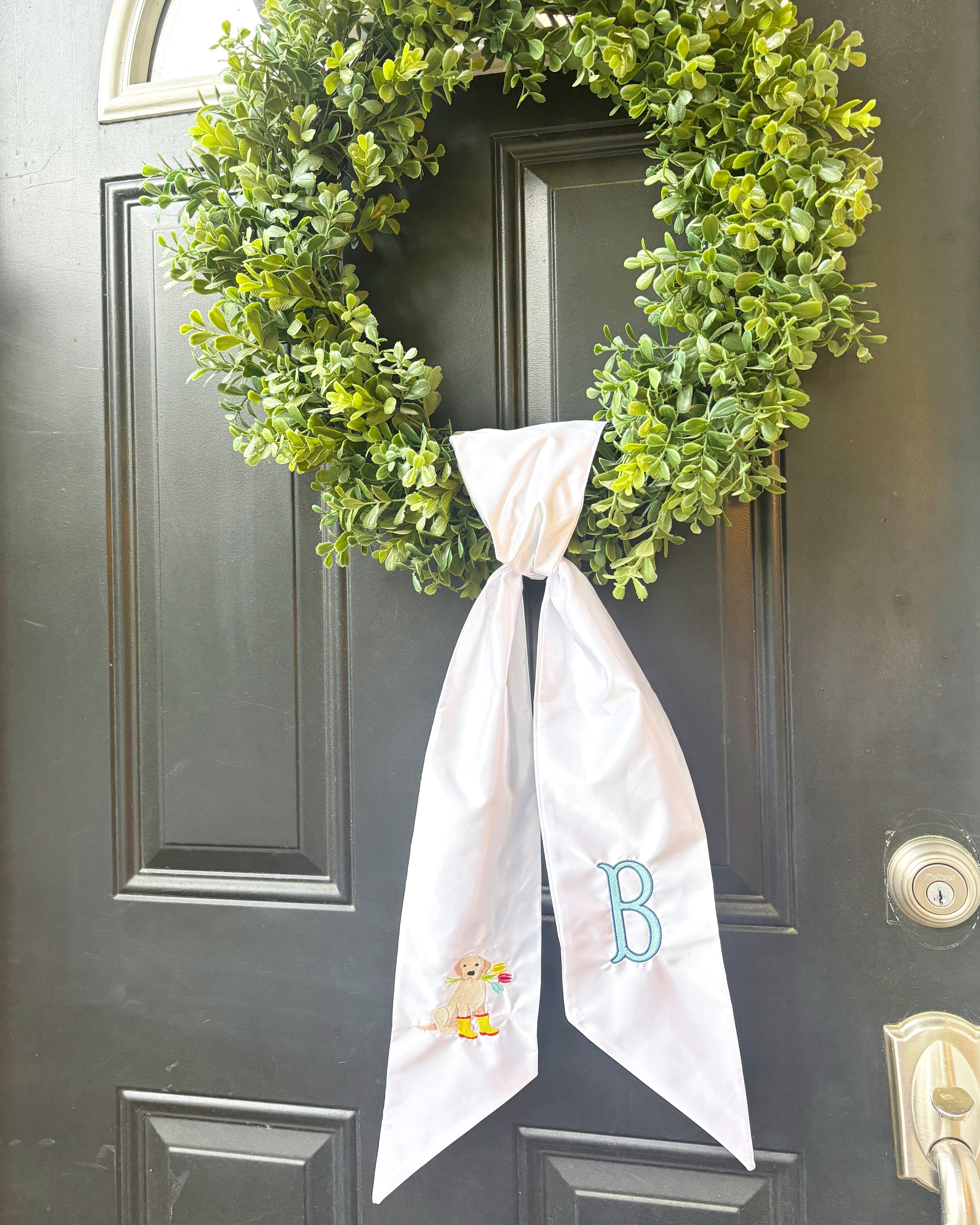Custom Embroidered Wreath Sash