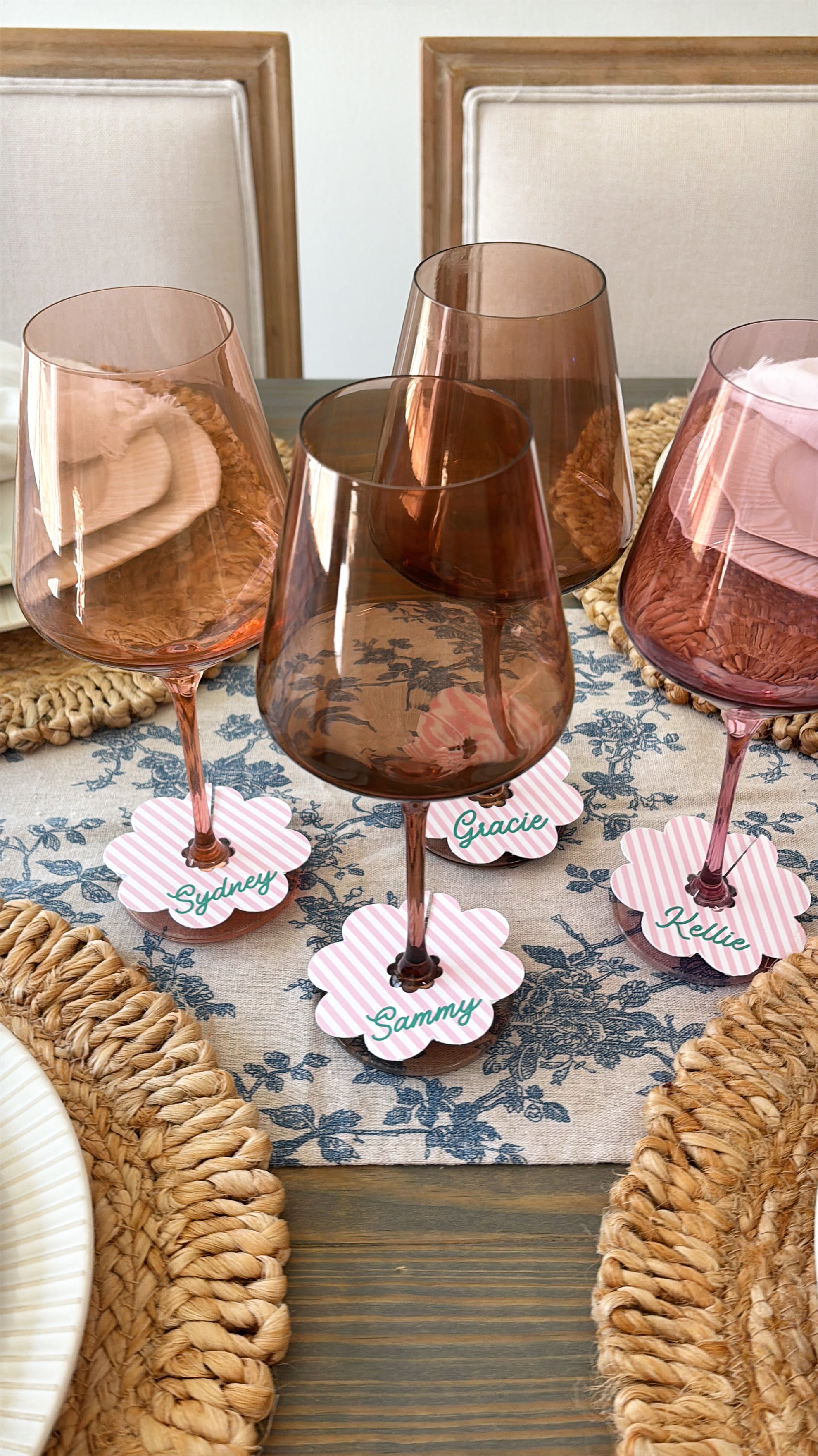 Party Time Wine Stem Name Card