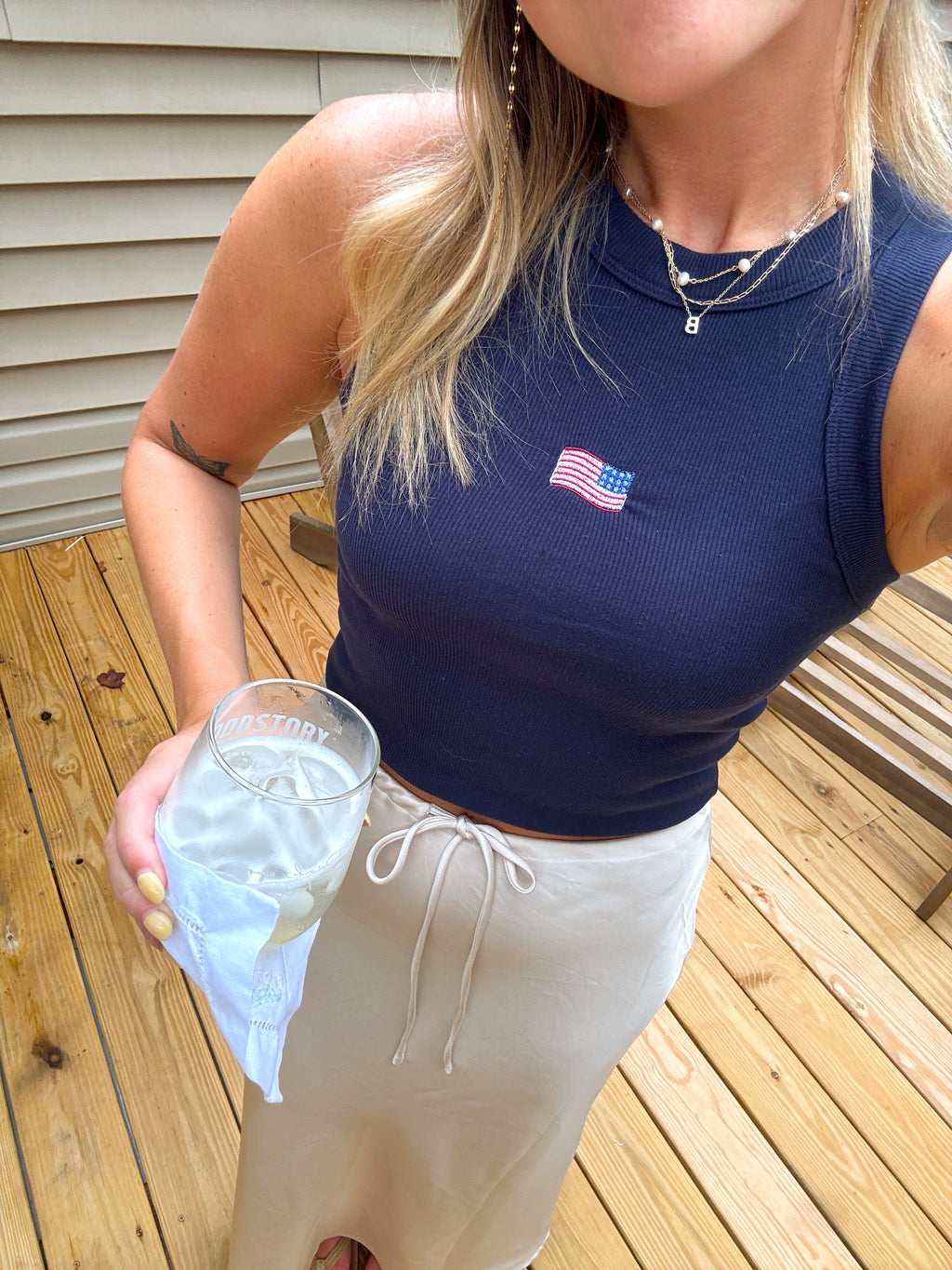 Stars & Stripes Navy Tank Top