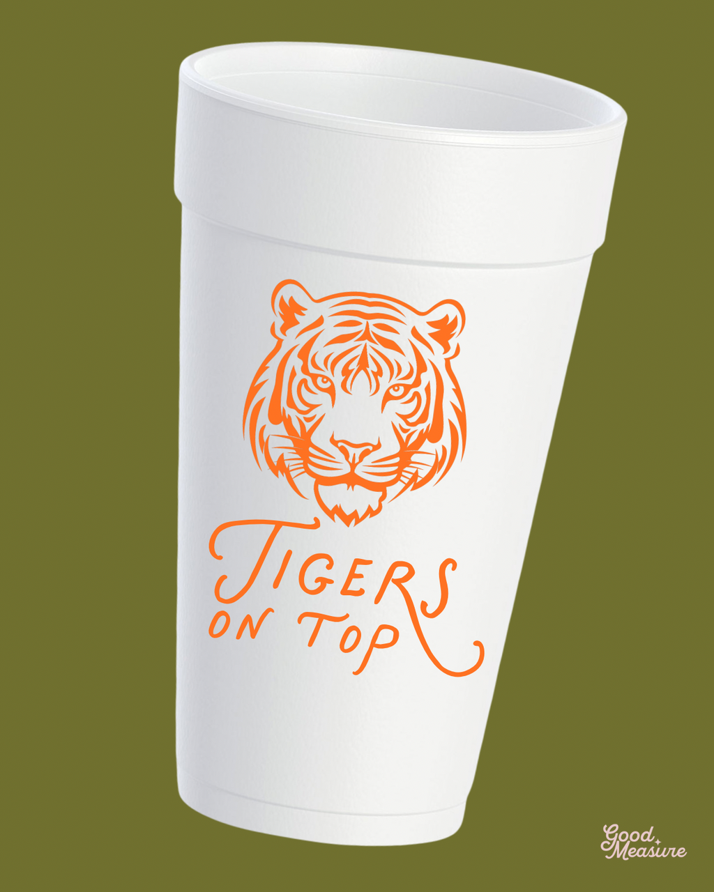Tigers on Top Tailgate Styrofoam Cups