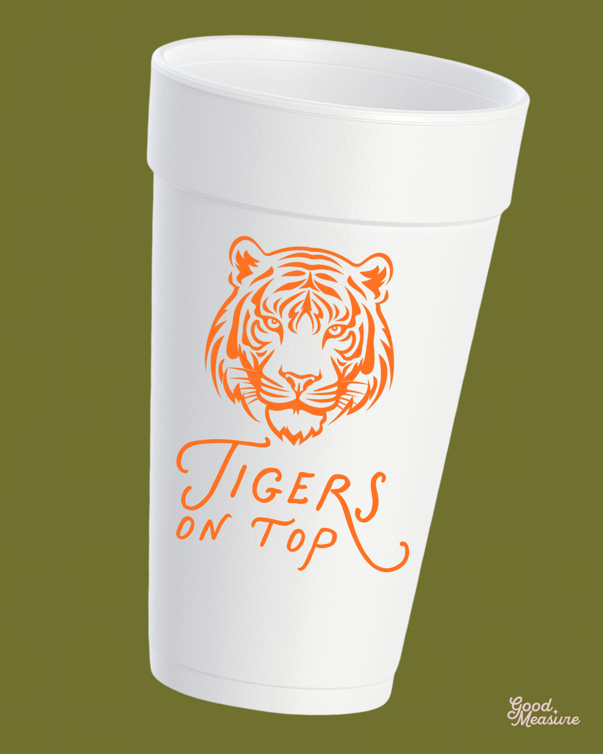 Tigers on Top Tailgate Styrofoam Cups