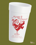 Merry & Bright Christmas Styrofoam Cups