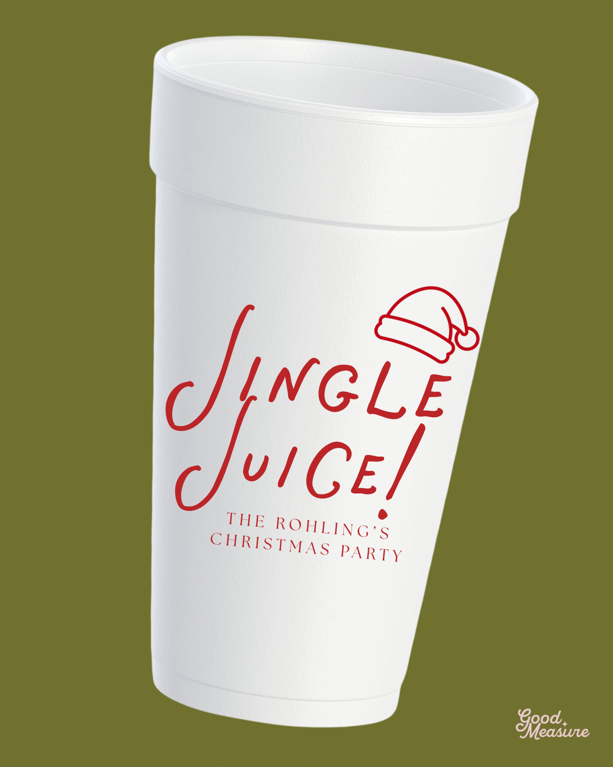 Jingle Juice Christmas Styrofoam Cups