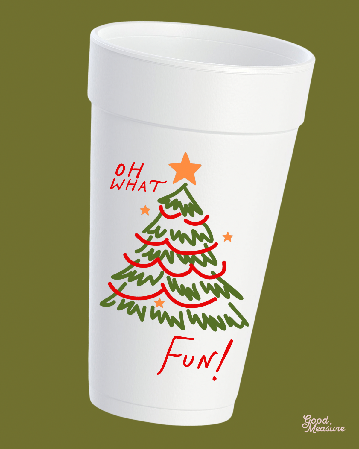 Oh What Fun Christmas Styrofoam Cups