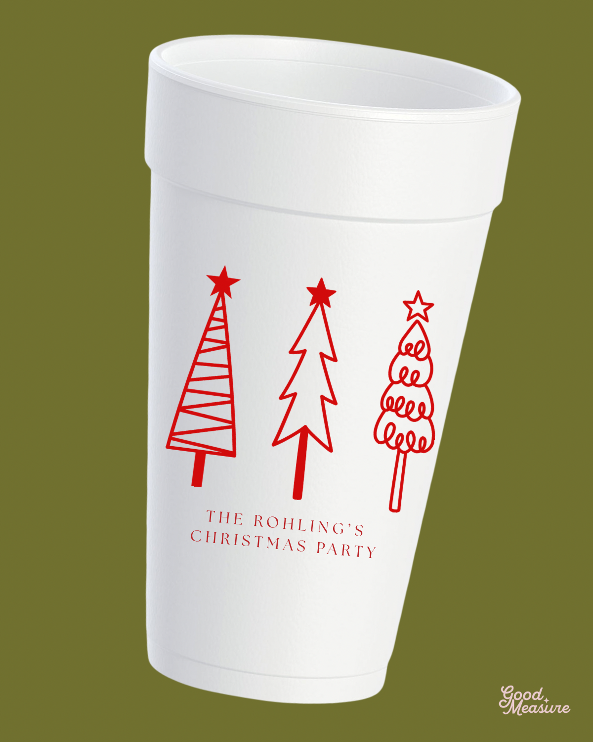 Merry Christmas Party Styrofoam Cups