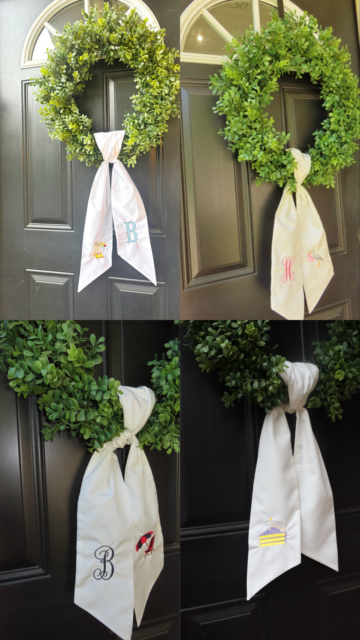 Custom Embroidered Wreath Sash