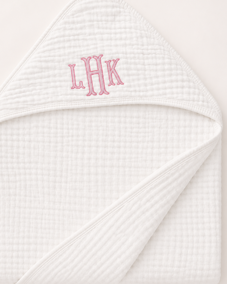 Classic Monogrammed Baby Hooded Towel