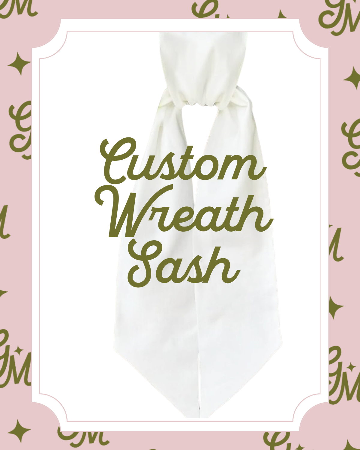 Custom Embroidered Wreath Sash